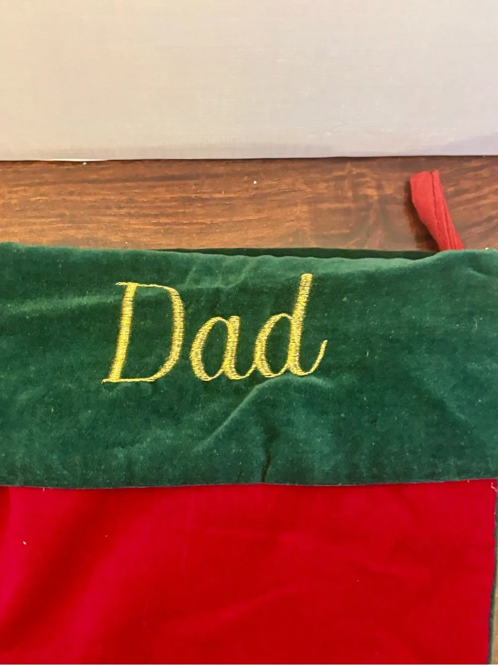 Disney Holiday Christmas Stockings Set - Red and Green (Mom & Dad)
